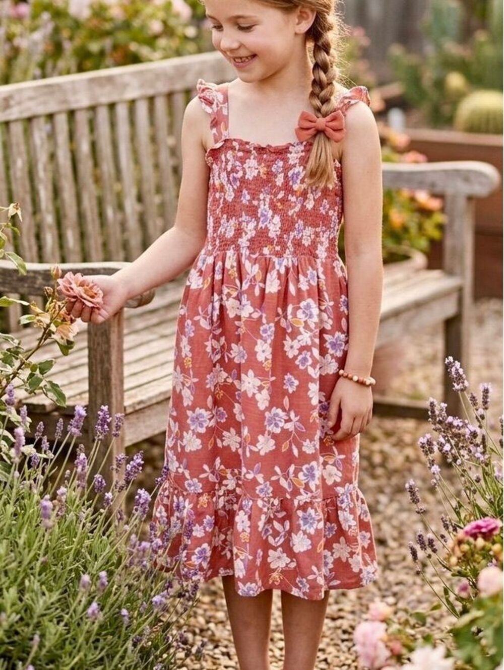 Gap Kids Floral Print Smocked Sundress for Girls Size 8
